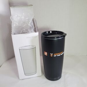 Home Depot 20 OZ Orange Logo on Black Tumbler ASSOCIATE of the MONTH